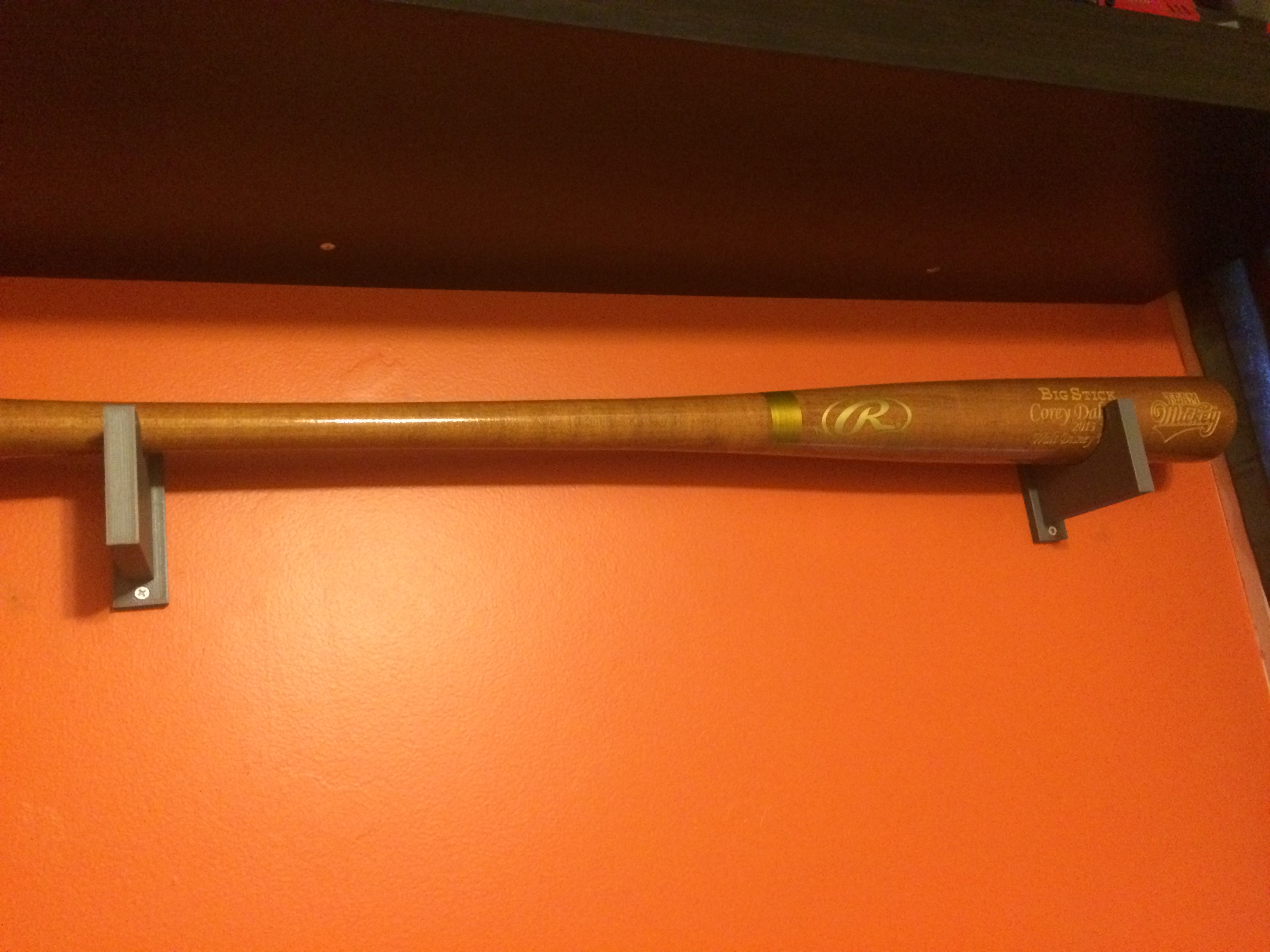 Baseball bat wall mount